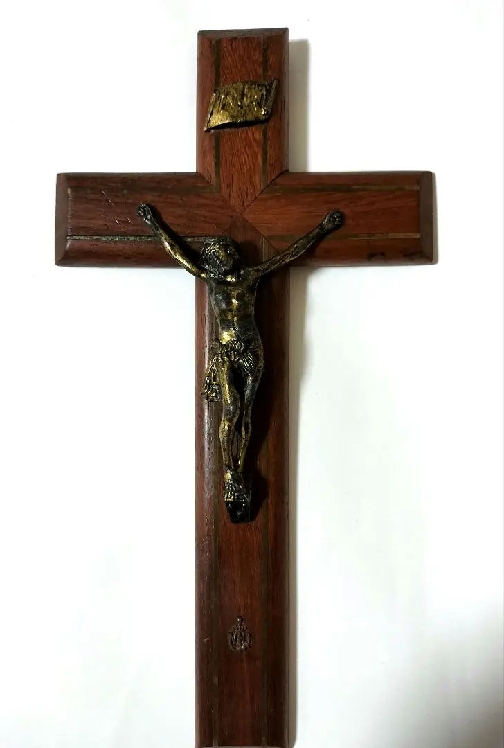 Crucifixion statue Christianity Cross Antique Wooden Golgoda Hill Western Antique