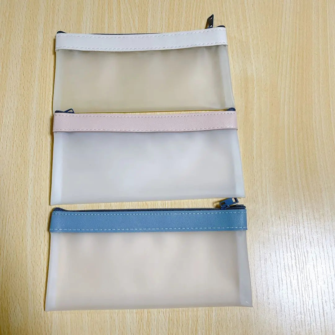 Pouch for both men and women, 3 colors, 3 pieces (blue + white + pink)