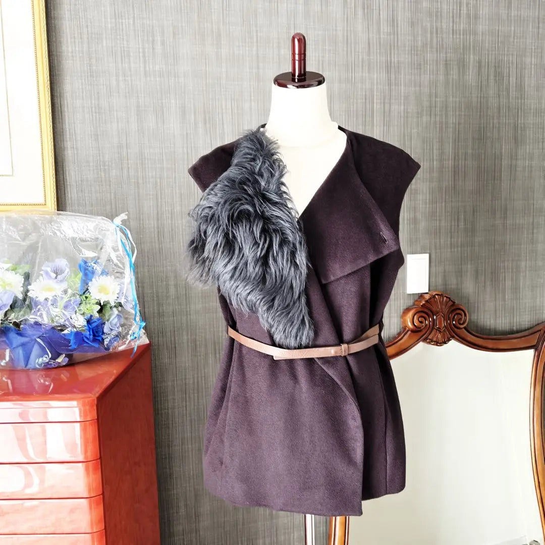 Fabiana Filippi cashmere with belt, sheepskin gilet, coated fur