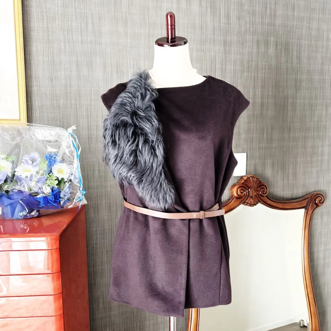 Fabiana Filippi cashmere with belt, sheepskin gilet, coated fur