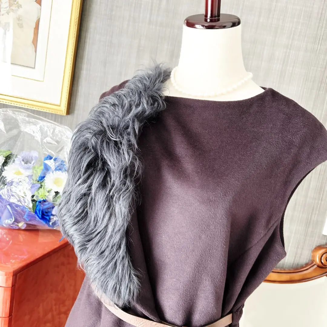 Fabiana Filippi cashmere with belt, sheepskin gilet, coated fur