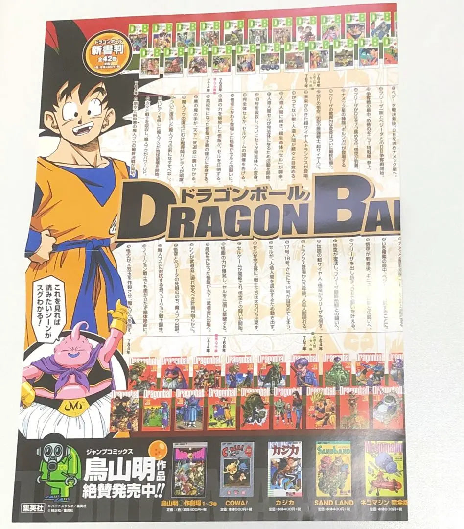 Dragon Ball Store Purchase Bonus Limited Timeline Poster | ドラゴンボール 店舗購入特典 限定 年表ポスター