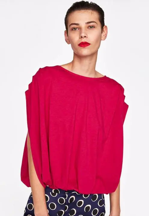 New ZARA ZARA Shoulder Pleated Top