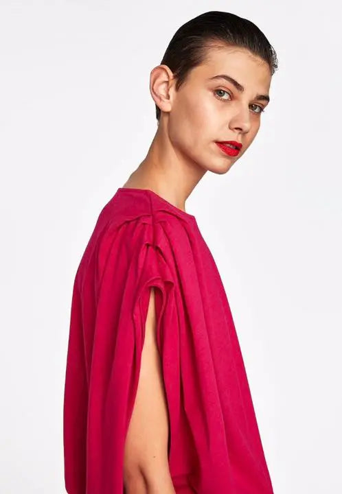 New ZARA ZARA Shoulder Pleated Top