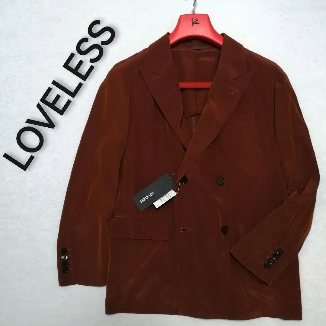 ♂Nueva chaqueta de doble sastre [LOVELESS] Liso marrón rojizo S