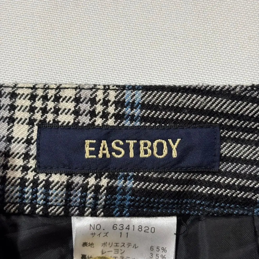 East Boy [11] L cropped pants, check pattern, gold button