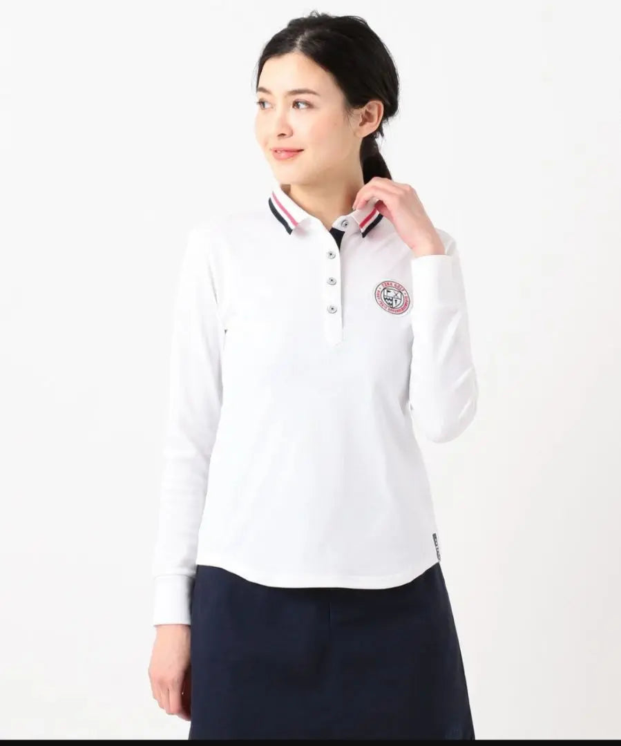 Camisa de piqué de alta elasticidad 23-ku GOLF blanca [MUJER] [UV Care]