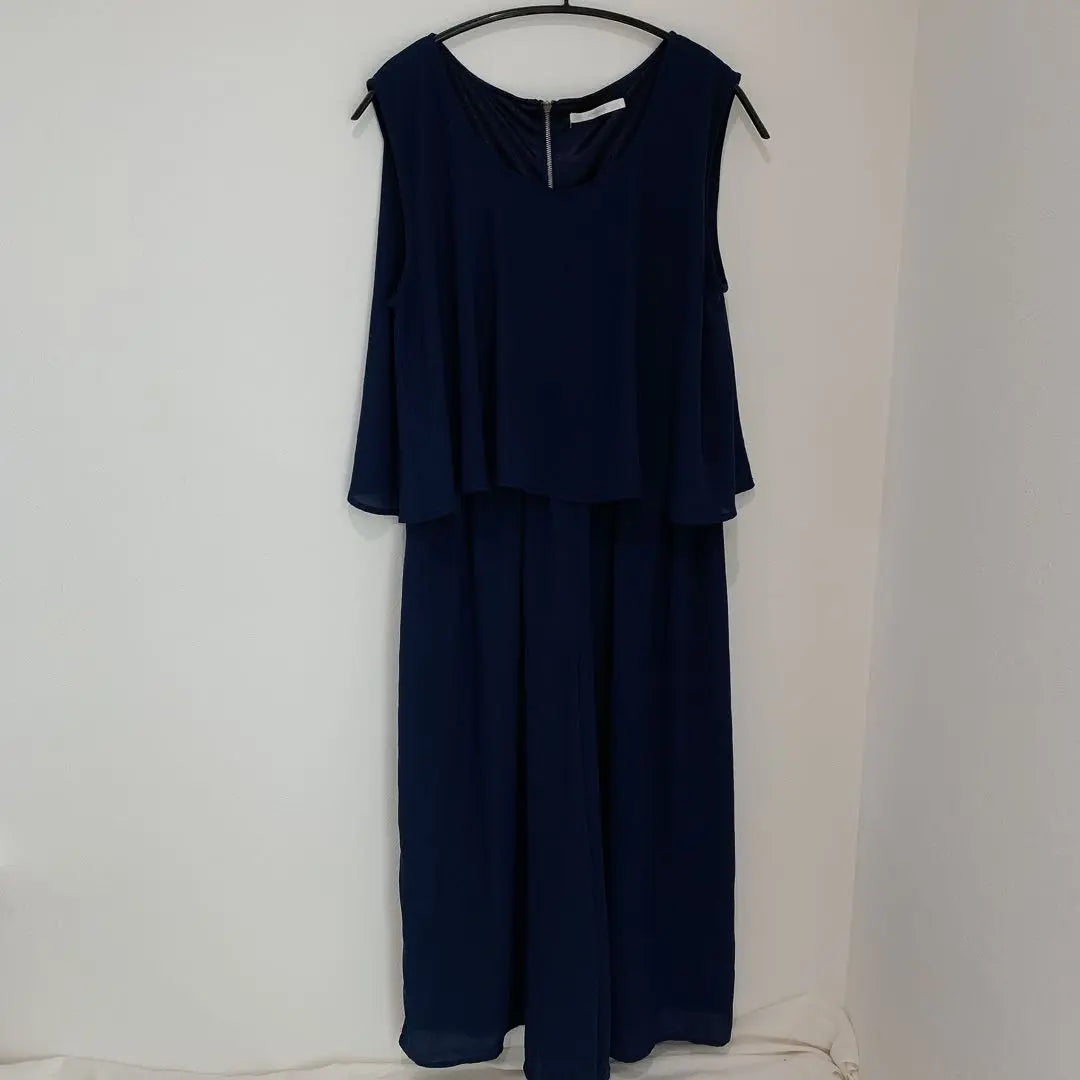 [Super beautiful condition] Retro Girl All-in-One Dress Wedding Flare Pants Navy | 【超美品】 レトロガール オールインワン ドレス 結婚式 フレア パンツ 紺色