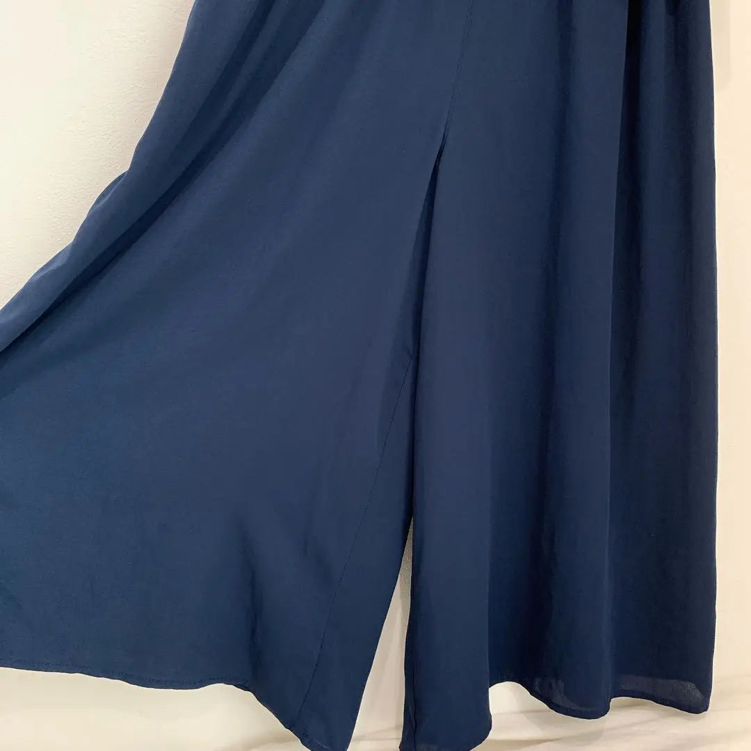 [Super beautiful condition] Retro Girl All-in-One Dress Wedding Flare Pants Navy | 【超美品】 レトロガール オールインワン ドレス 結婚式 フレア パンツ 紺色