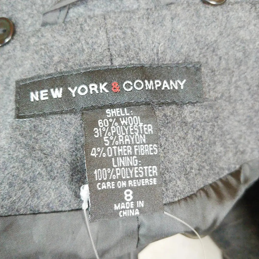 [New and unused] New York & Company Wool Coat M, Size 8 Gray [133]