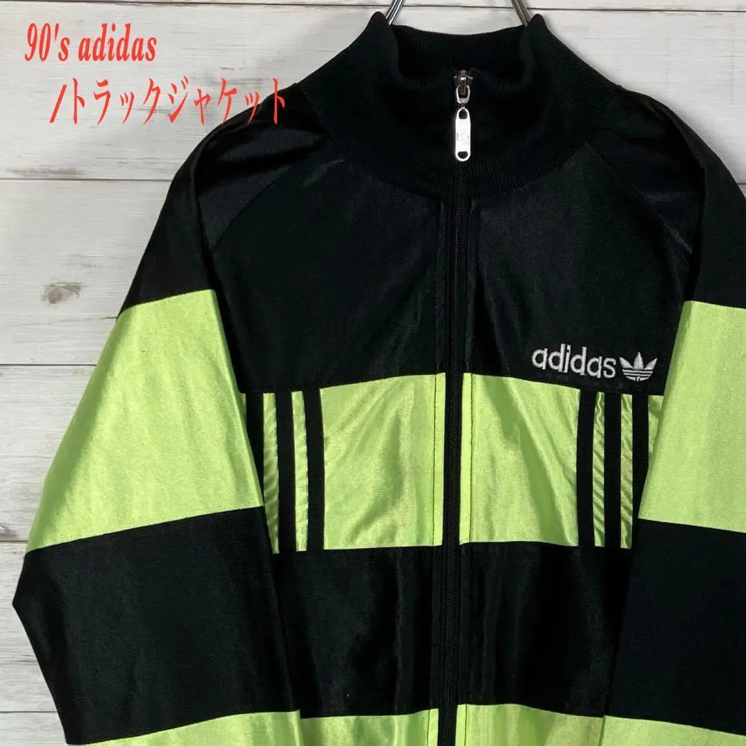 [Very popular] adidas track jacket logo embroidered M black yellow