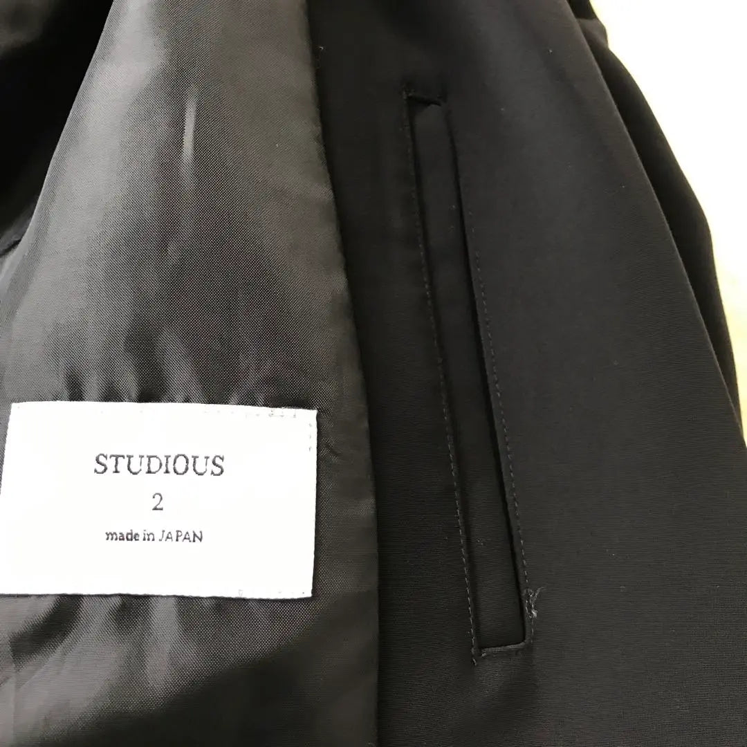 [STUDIOUS] Women's Chester Coat Black Size L Made in Japan