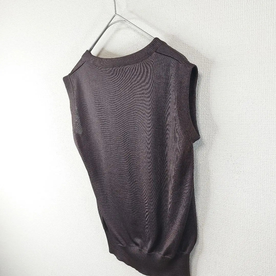 APC Knit Best Nylon 100 Brown Crew Neck M | APC　ニットベスト　ナイロン１００　ブラウン　クルーネック　M