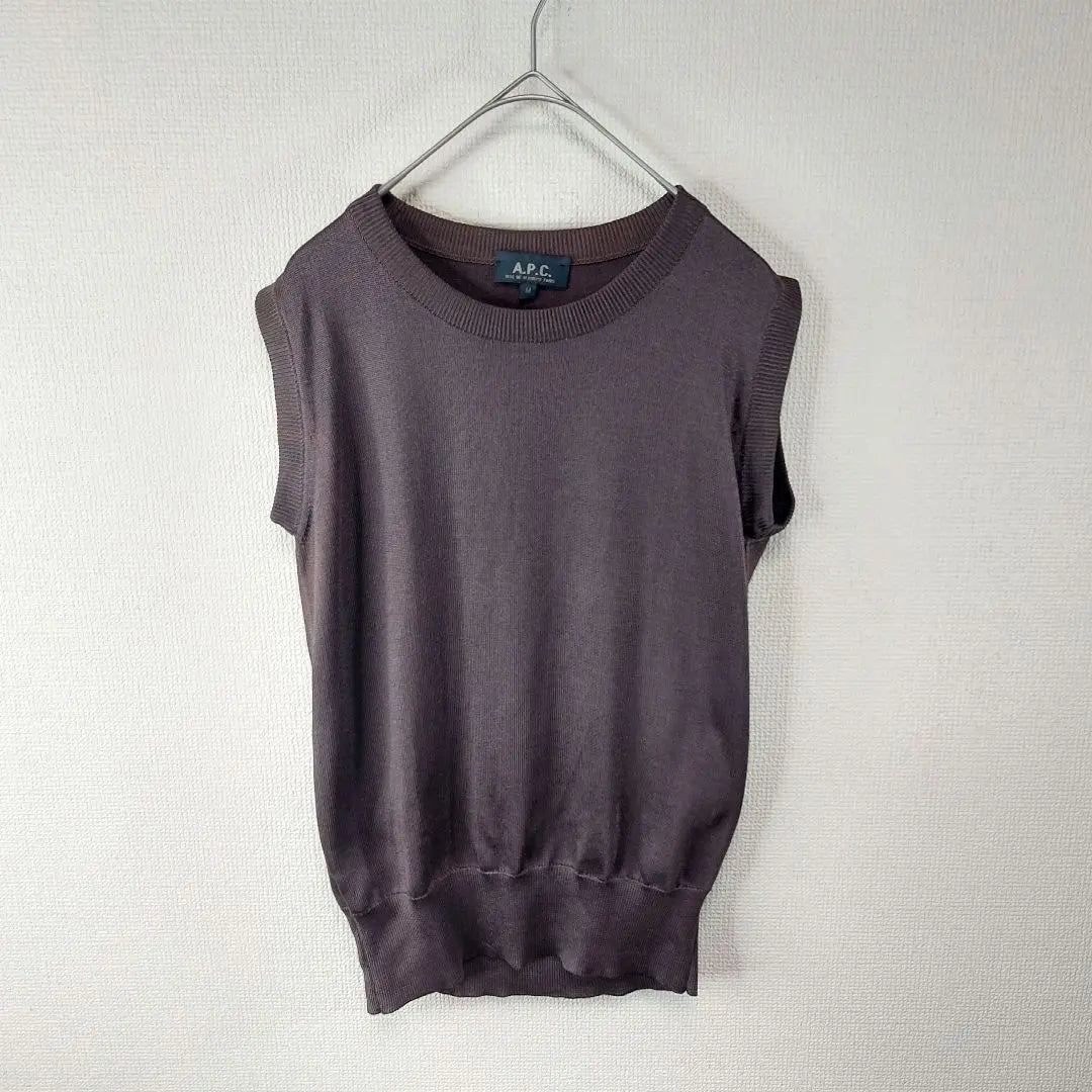 APC Knit Best Nylon 100 Brown Crew Neck M | APC　ニットベスト　ナイロン１００　ブラウン　クルーネック　M