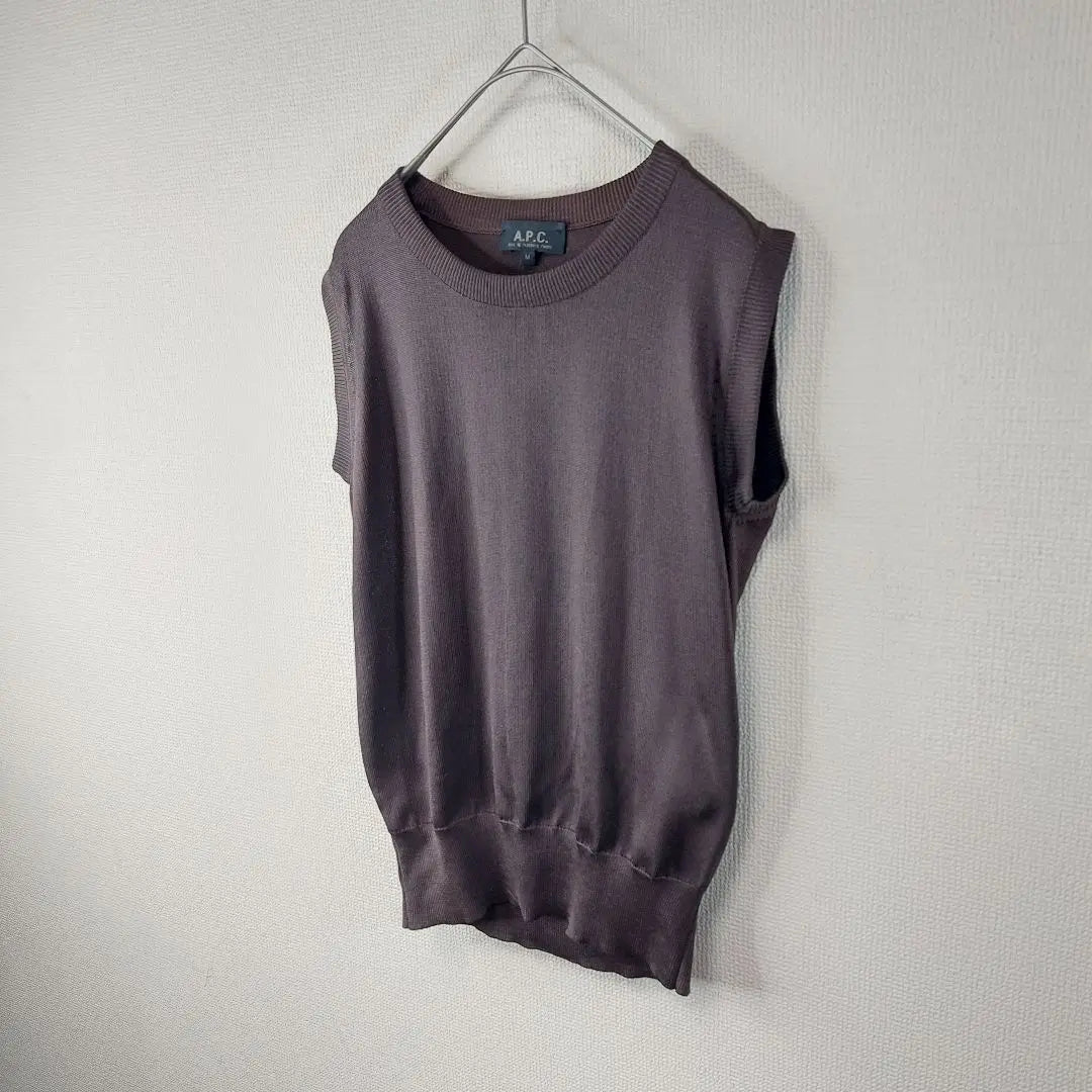 APC Knit Best Nylon 100 Brown Crew Neck M | APC　ニットベスト　ナイロン１００　ブラウン　クルーネック　M