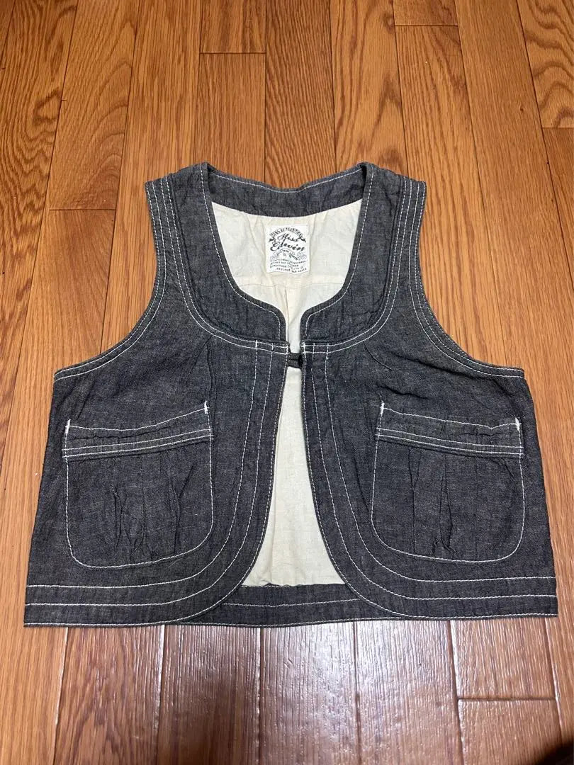 [Used clothing] Miss EDWIN Denim Vest Summer Vest Stitch Women's | 【古着】Miss EDWIN デニムベスト　サマーベスト　ステッチ　レディース