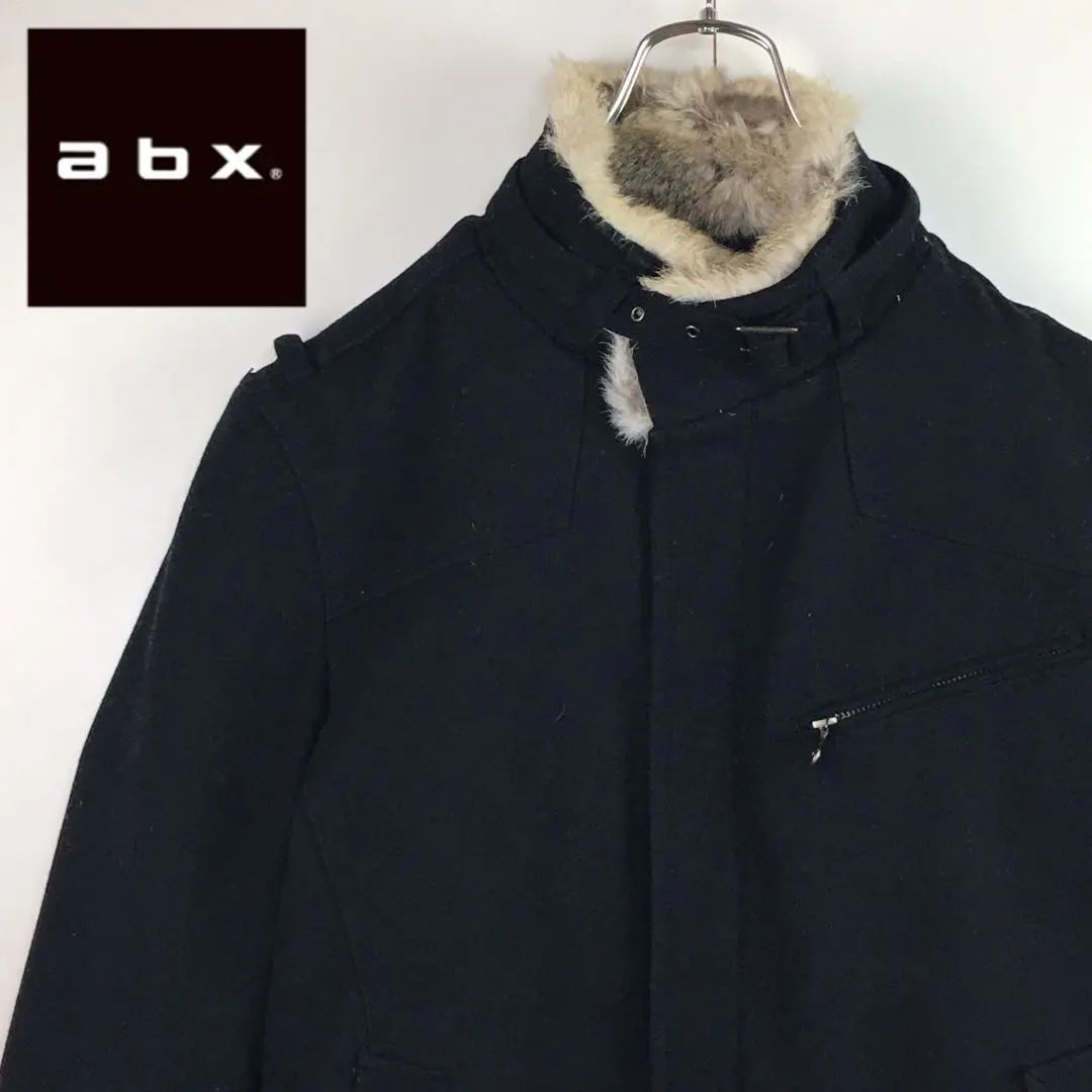 [Beautiful goods / fur] ABX Wool Jacket Black F1175 | 【美品・ファー付き】abx　ウールジャケット　ブラック　F1175