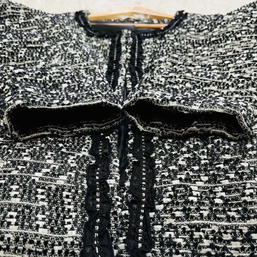 Chaqueta sin cuello Due Sei para mujer talla L Nueva tweed