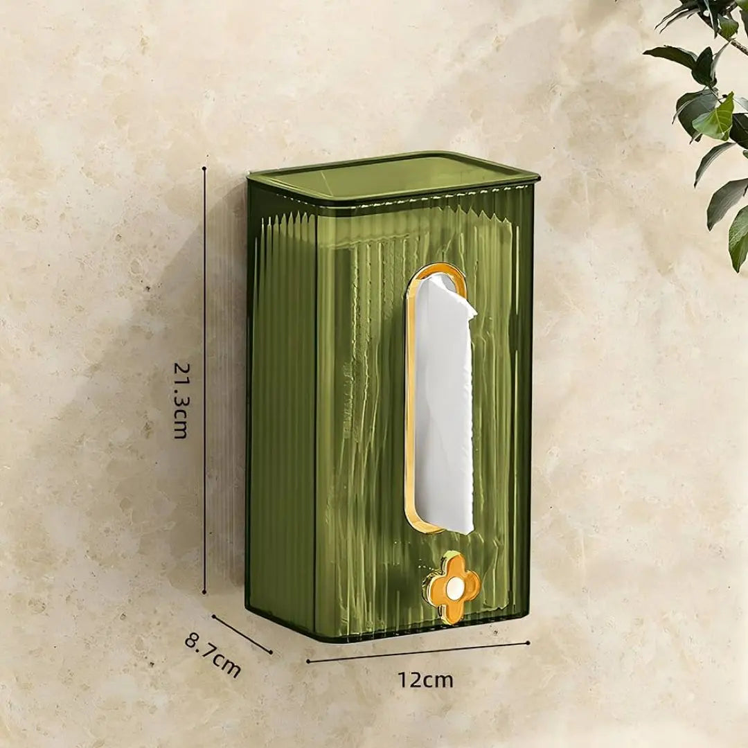 Estuche para pañuelos, porta papel, colgante de pared, esqueleto, verde | ティッシュケース ペーパーホルダー 壁掛け スケルトン グリーン