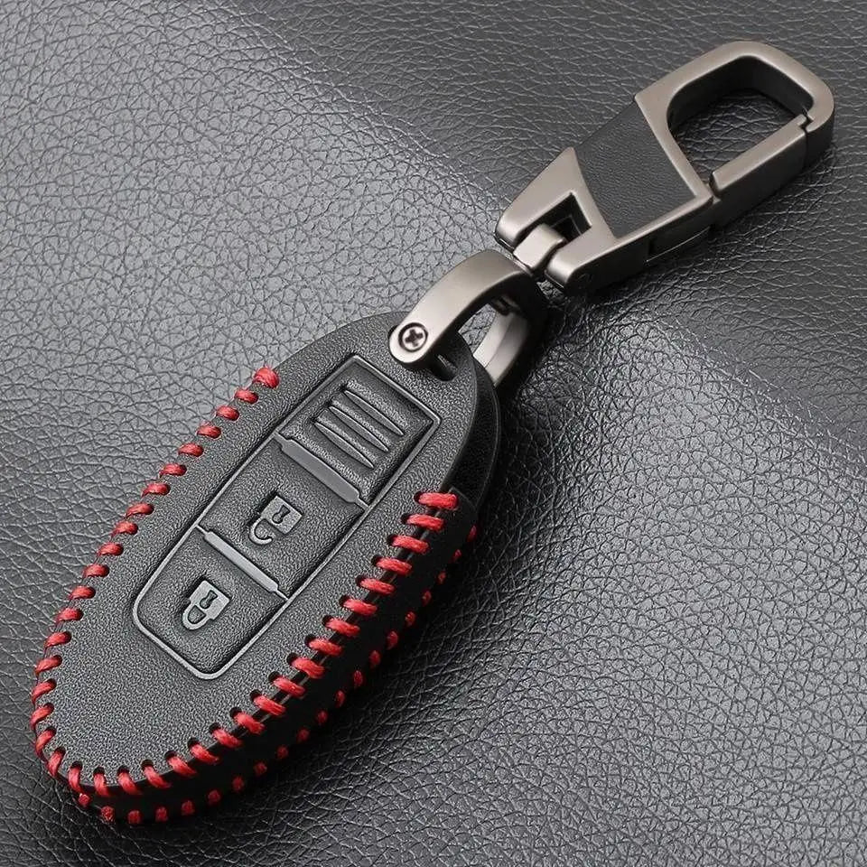 ▲Nissan Leather Smart Key Case Carabiner Key Cover