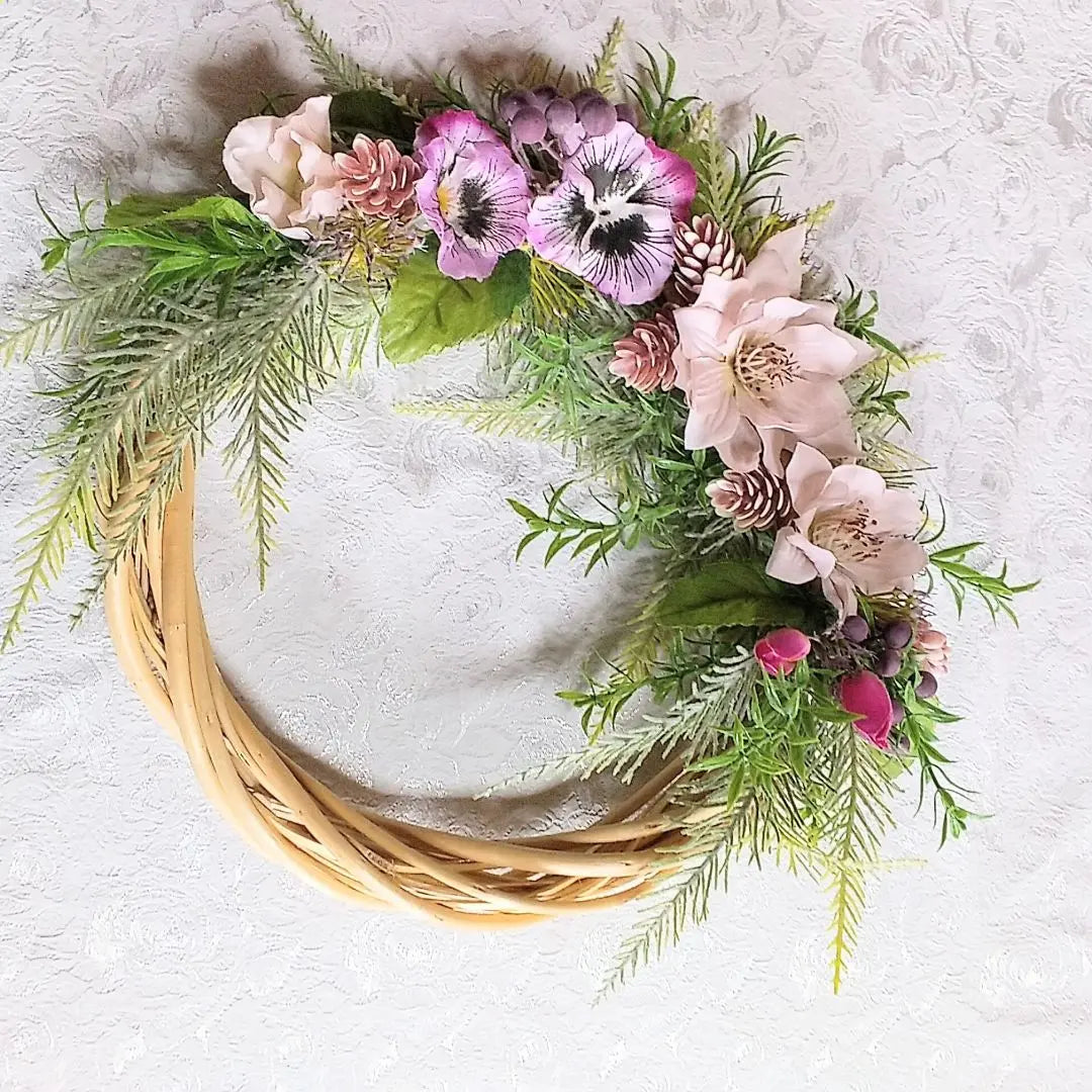 Rosas navideñas, hecho a mano, corona de flores, artículo único, entrega anónima, invierno, primavera