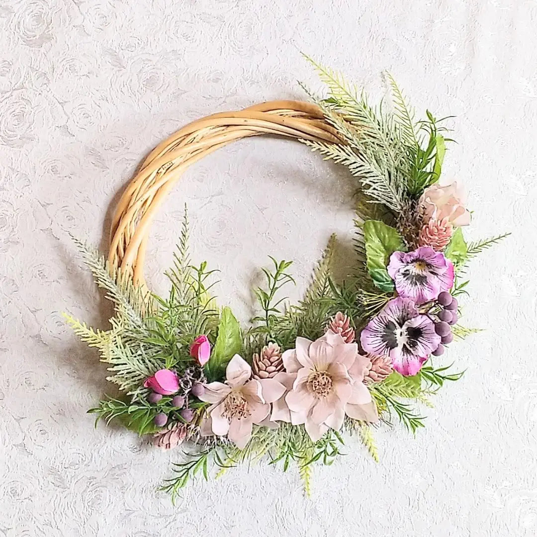 Rosas navideñas, hecho a mano, corona de flores, artículo único, entrega anónima, invierno, primavera