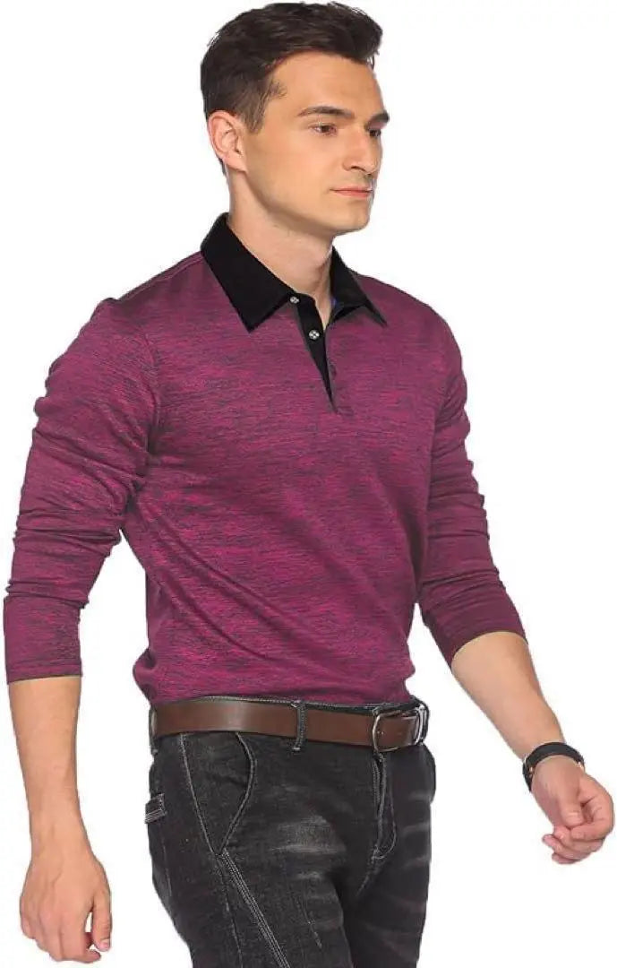 Polo de manga larga para hombre, de secado rápido, cuello vertical, ropa de golf informal