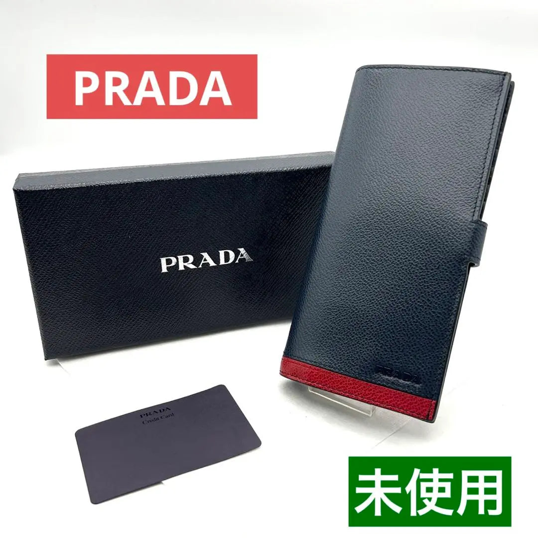 Unused Prada billfold long wallet long wallet bicolor 2MV015 wallet