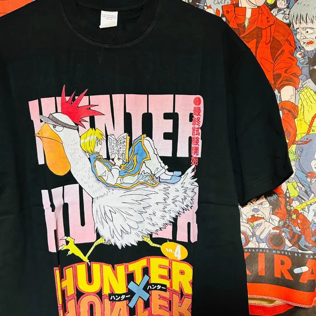 Killua T-shirt Men's Black HUNTER×HUNTER Bird Comic