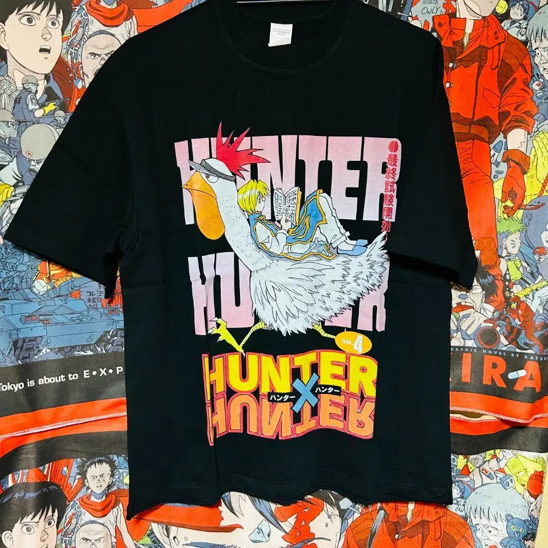 Camiseta Killua Hombre Negra HUNTER×HUNTER Pájaro Cómic