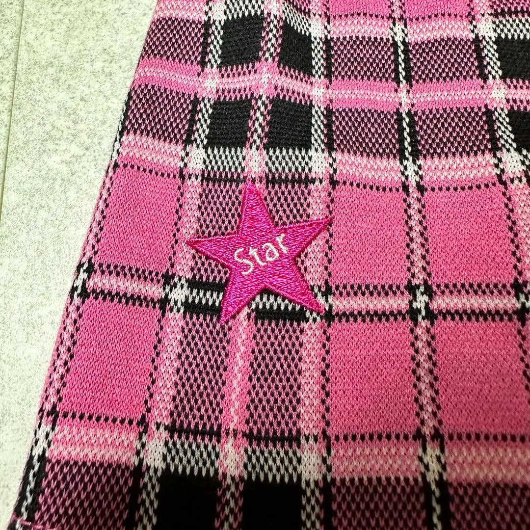 Le Cocque Portif Polo Shirt Short Sleeve Check Beautiful Line Golf Pink S. | ルコックスポルティフ ポロシャツ 半袖 チェック 美ライン ゴルフ ピンク S.