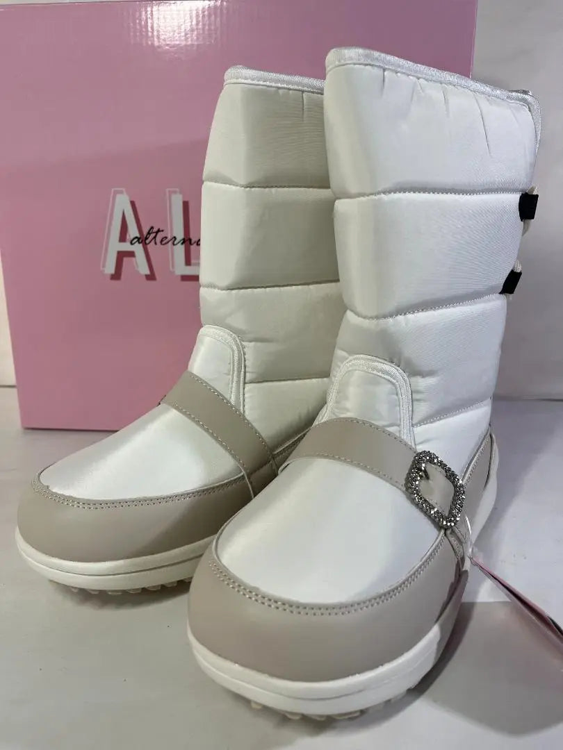 ★NUEVO★【Nuevo★Con caja】★ALGY★"Botas de nieve impermeables★Suela gruesa y forro polar" 24cm