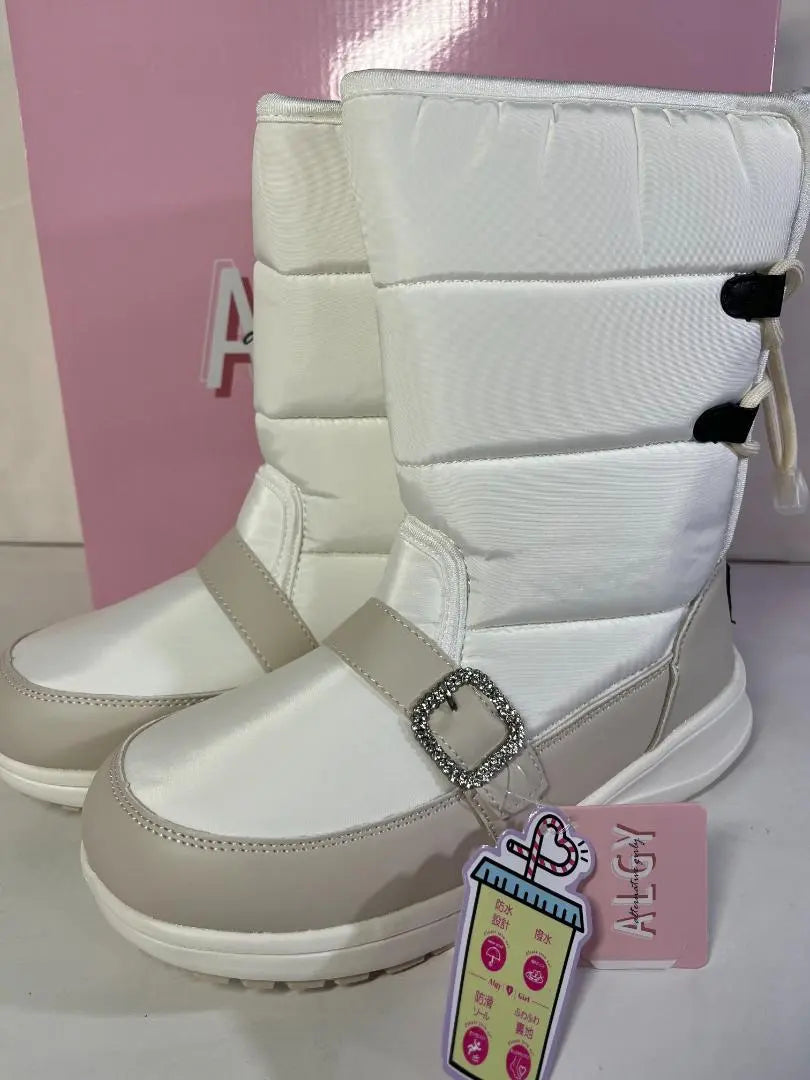 ★NUEVO★【Nuevo★Con caja】★ALGY★"Botas de nieve impermeables★Suela gruesa y forro polar" 24cm