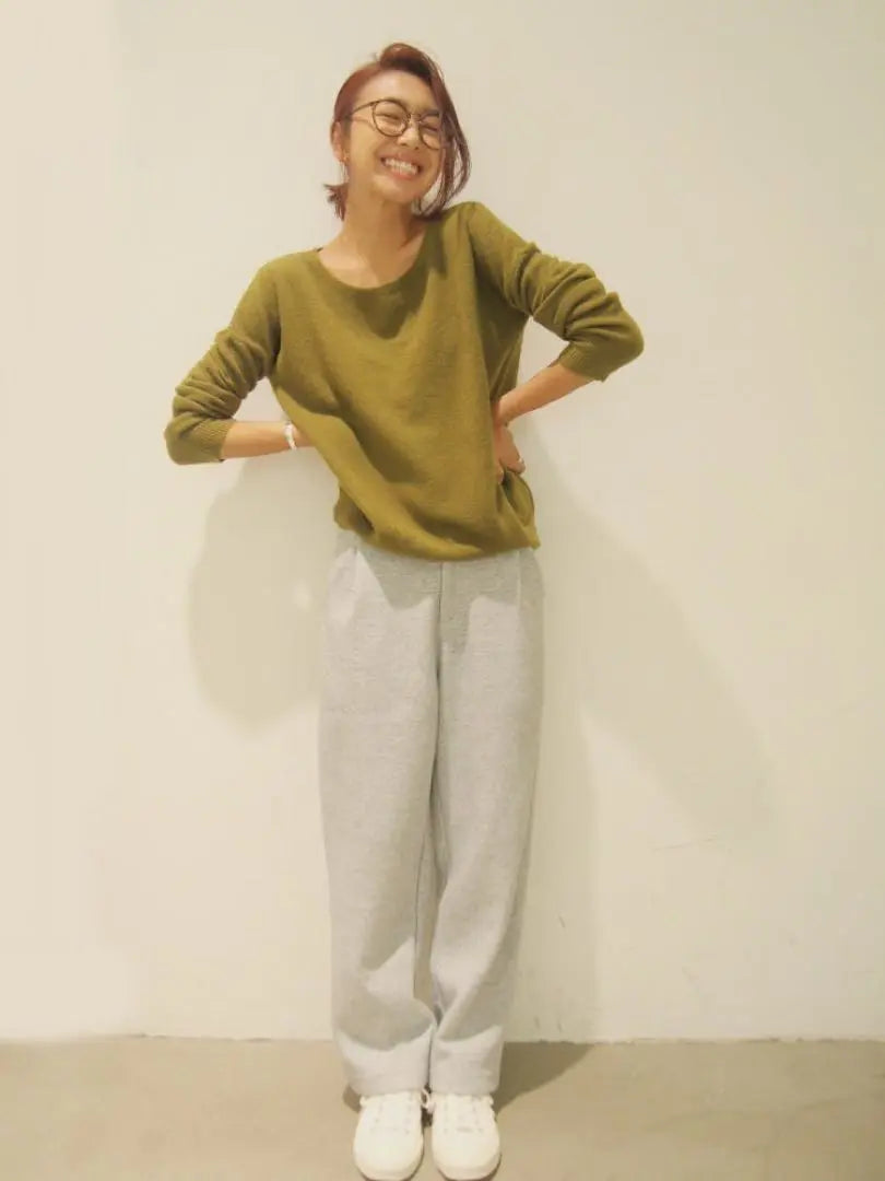 ◎①Ungrid stretch color plain knit