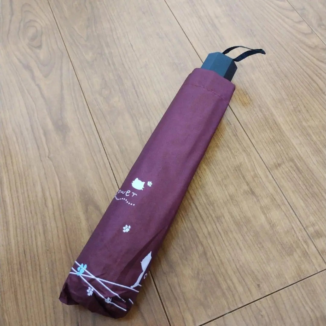 Rain umbrella Folding umbrella Parasol Cat Cat Wine red Large Large Large