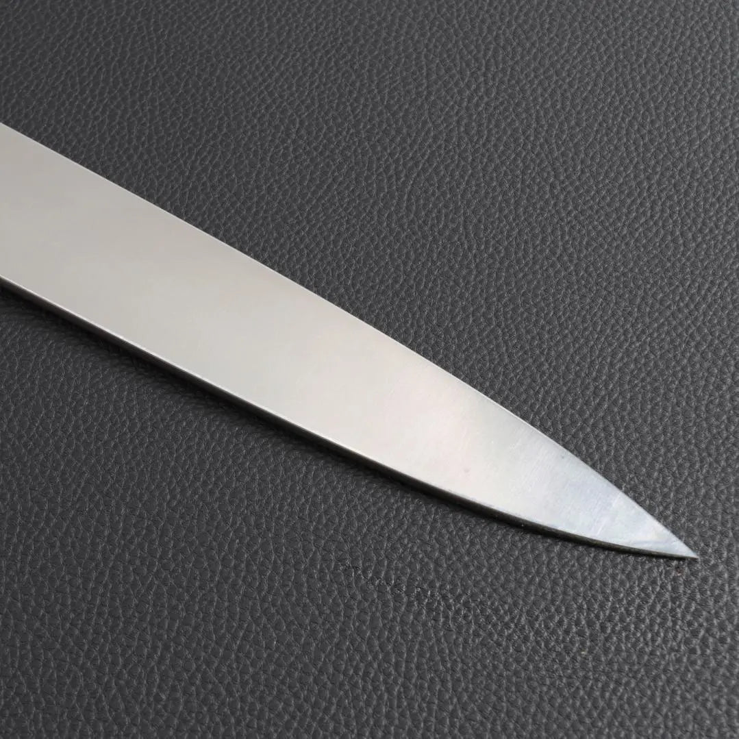 Cuchillo Yanagiba 9812, Shakuichi, Cuchillo para sashimi, La hoja tiene la máxima nitidez, Cuerno de búfalo negro ébano, mango octagonal blanco de tres vueltas