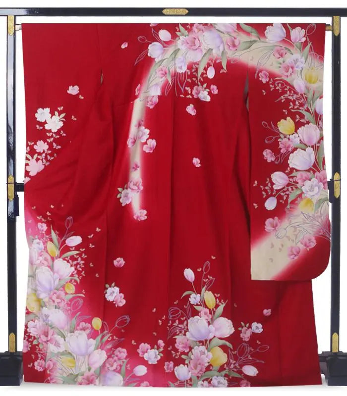 [Pure Silk, Ready-to-made] Furisode Red Modern Coming of Age Ceremony Pre-wedding Photo C190