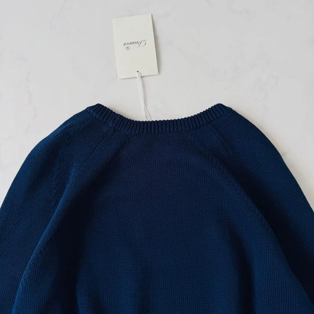 With tags ✨ DRAWER Price 69,0007g Tenjiku knitting crew neck knit navy | タグ付✨DRAWER 定価6.9万7G天竺編みクルーネックニット ネイビー