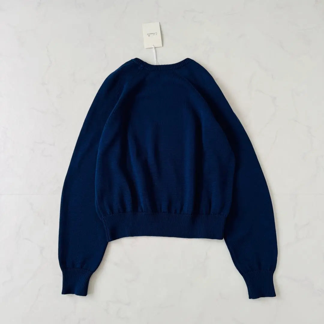 With tags ✨ DRAWER Price 69,0007g Tenjiku knitting crew neck knit navy | タグ付✨DRAWER 定価6.9万7G天竺編みクルーネックニット ネイビー