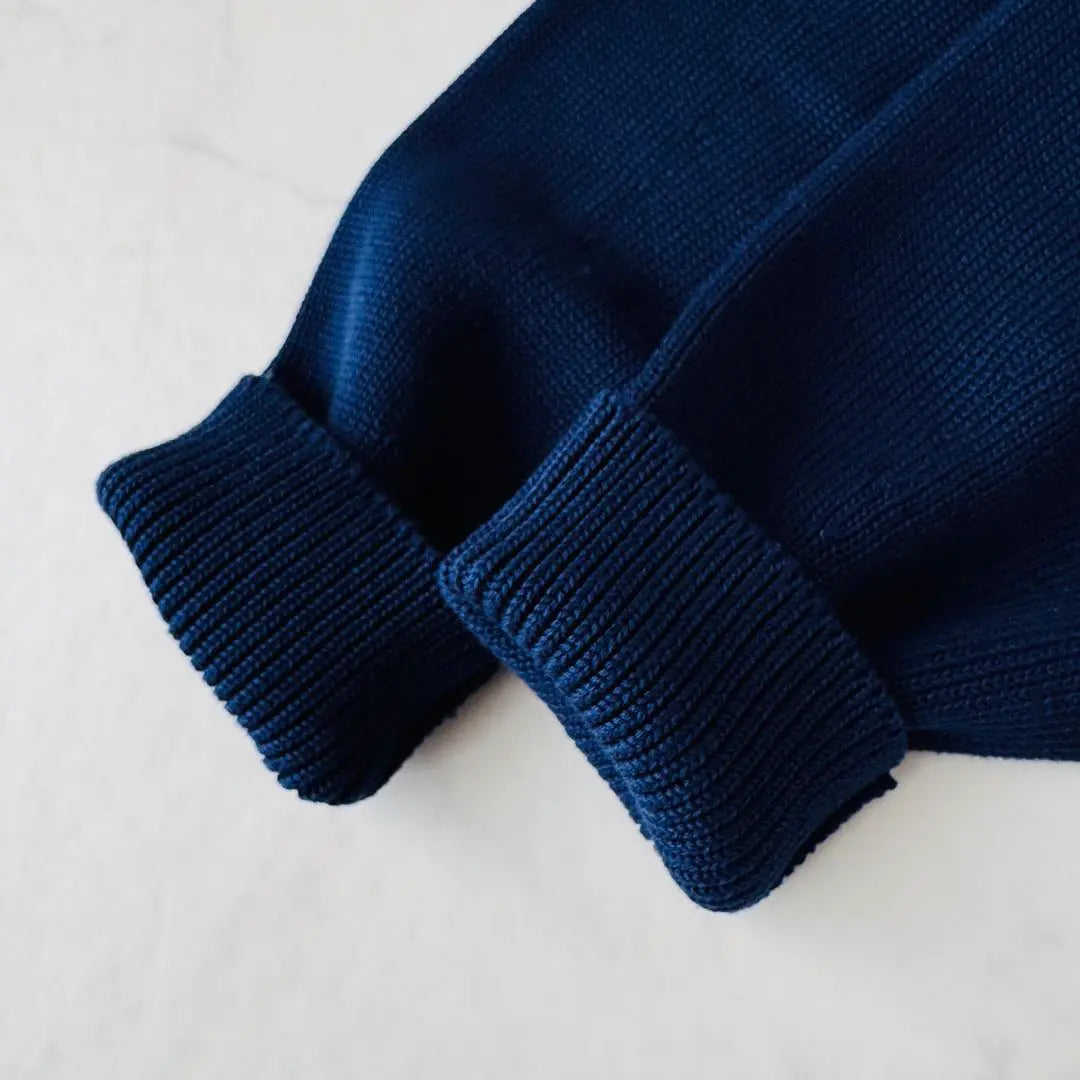 With tags ✨ DRAWER Price 69,0007g Tenjiku knitting crew neck knit navy | タグ付✨DRAWER 定価6.9万7G天竺編みクルーネックニット ネイビー