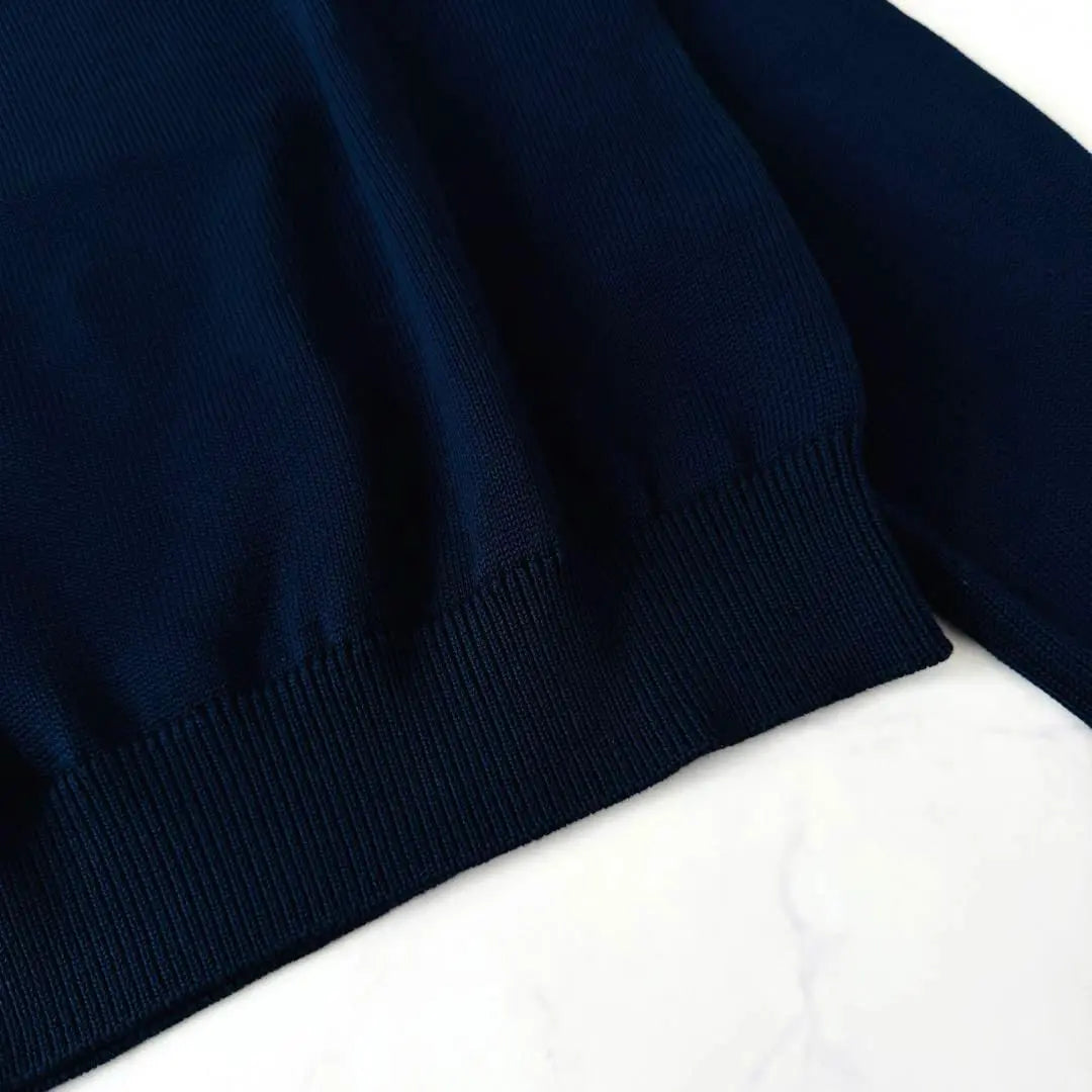 With tags ✨ DRAWER Price 69,0007g Tenjiku knitting crew neck knit navy | タグ付✨DRAWER 定価6.9万7G天竺編みクルーネックニット ネイビー