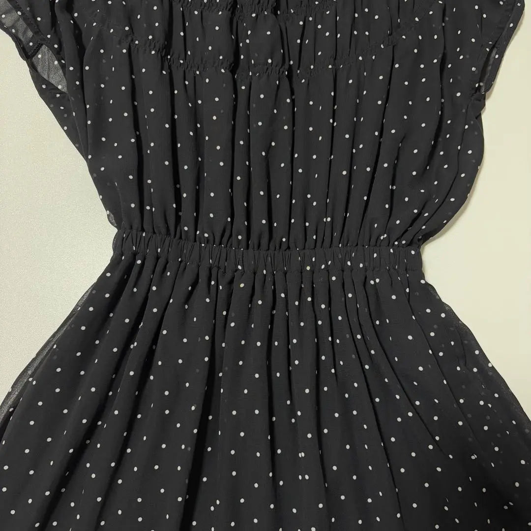 Honeys COLZA Black Dot Pattern S Tiered Dress Spring/Summer