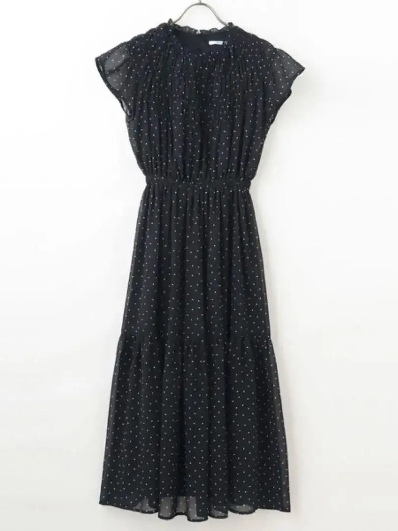 Honeys COLZA Black Dot Pattern S Tiered Dress Spring/Summer