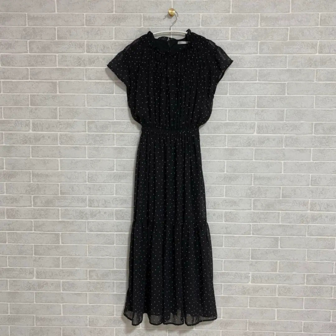 Honeys COLZA Black Dot Pattern S Tiered Dress Spring/Summer