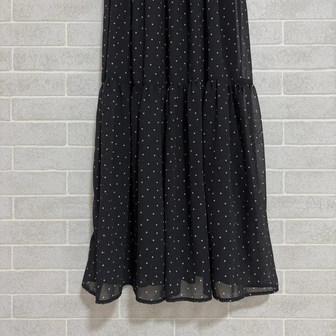 Honeys COLZA Black Dot Pattern S Tiered Dress Spring/Summer