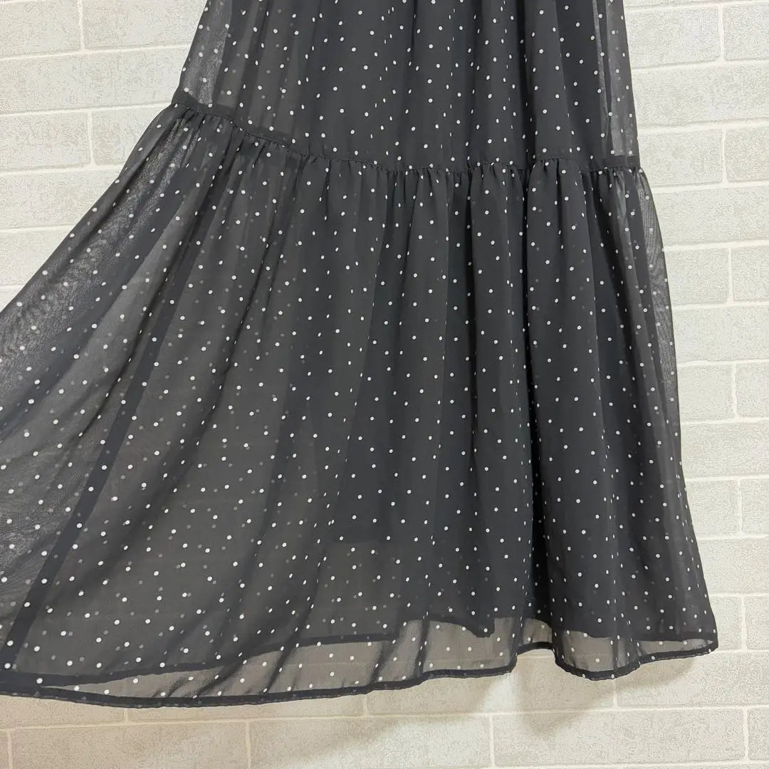 Honeys COLZA Black Dot Pattern S Tiered Dress Spring/Summer