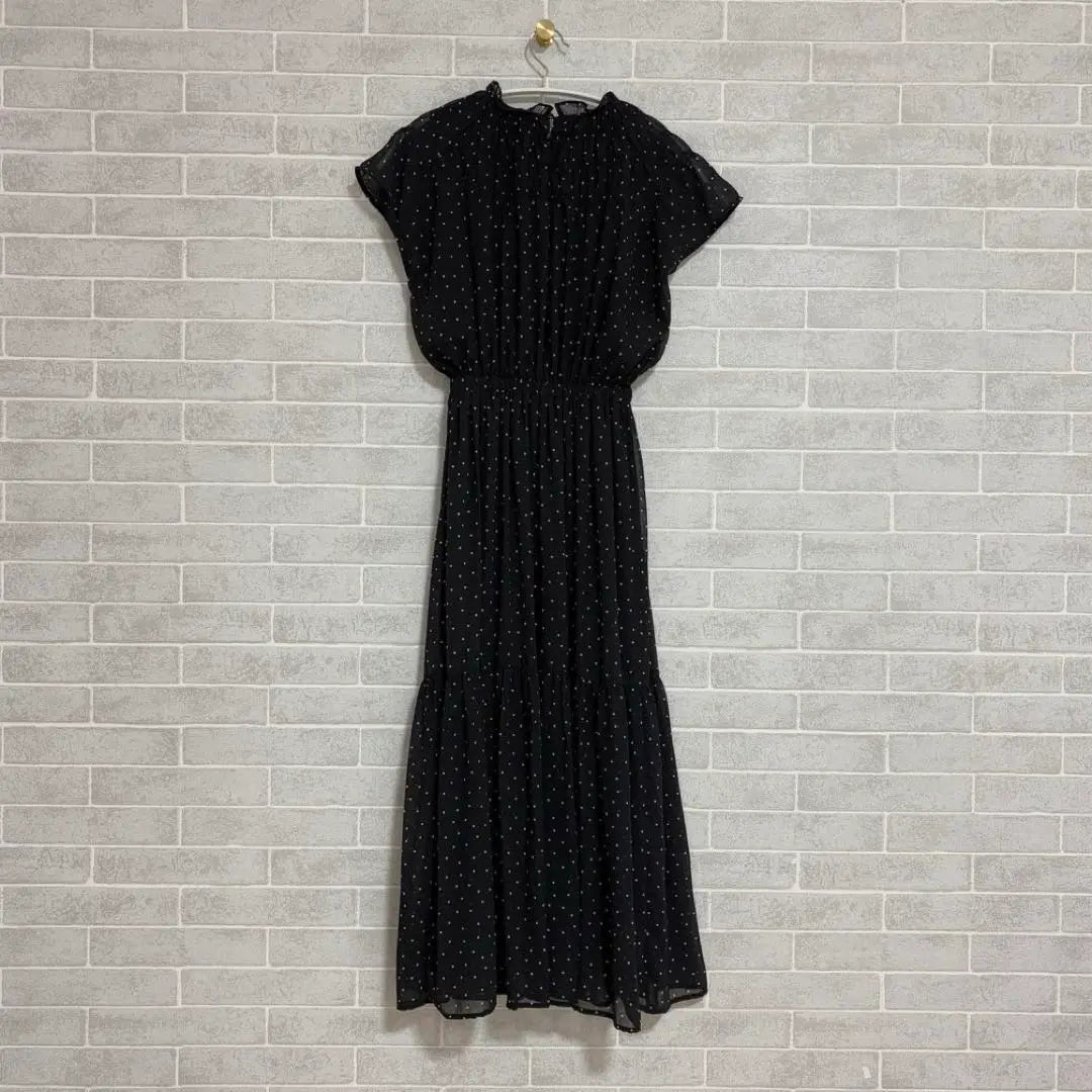 Honeys COLZA Black Dot Pattern S Tiered Dress Spring/Summer