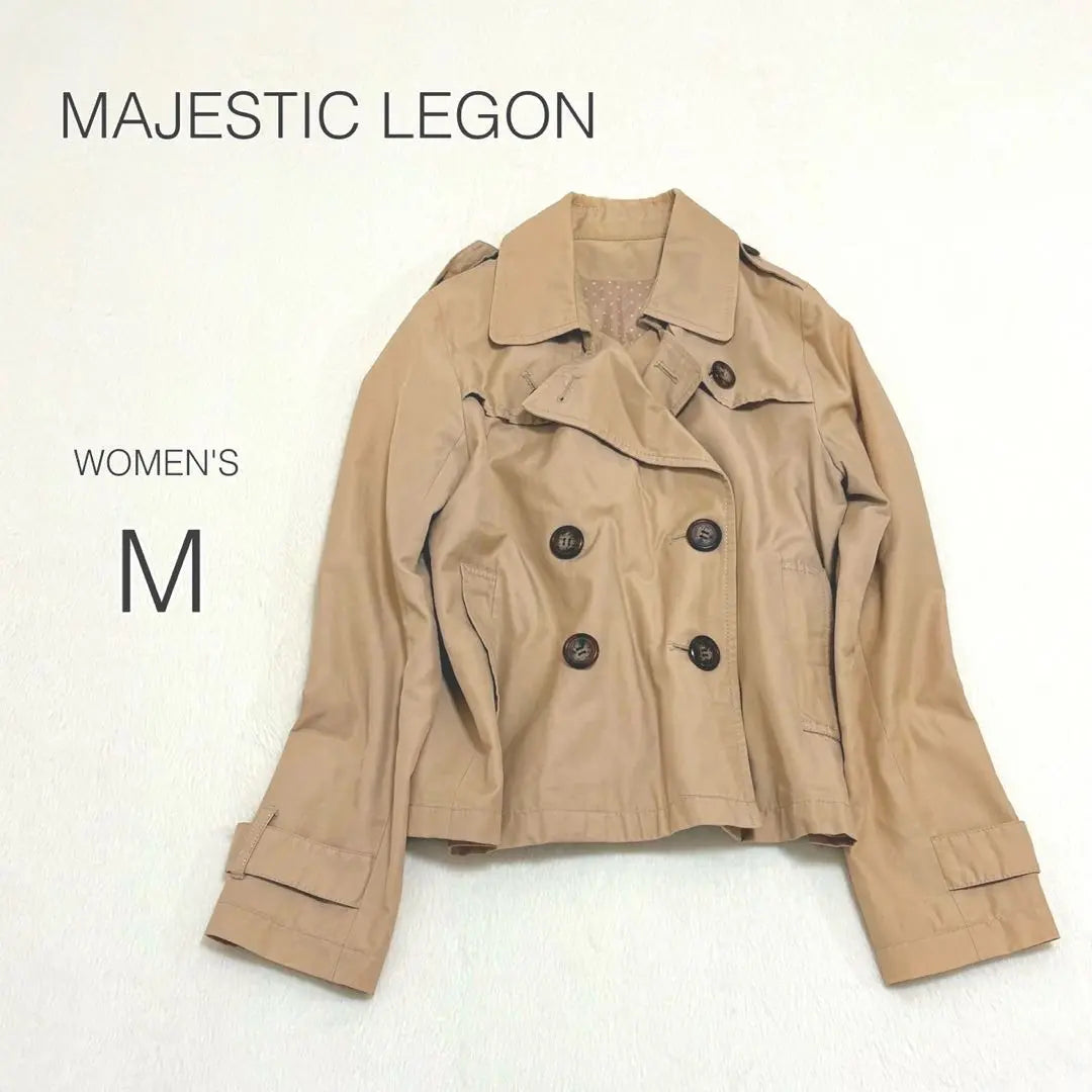 [Majestic Legon] Trench coat, short length, beige, commuting [M]