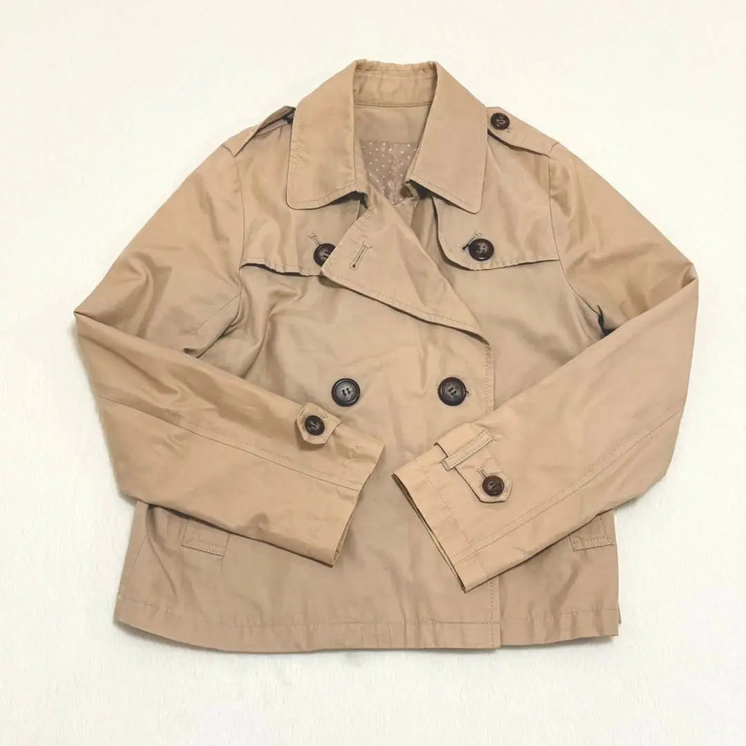 [Majestic Legon] Trench coat, short length, beige, commuting [M]