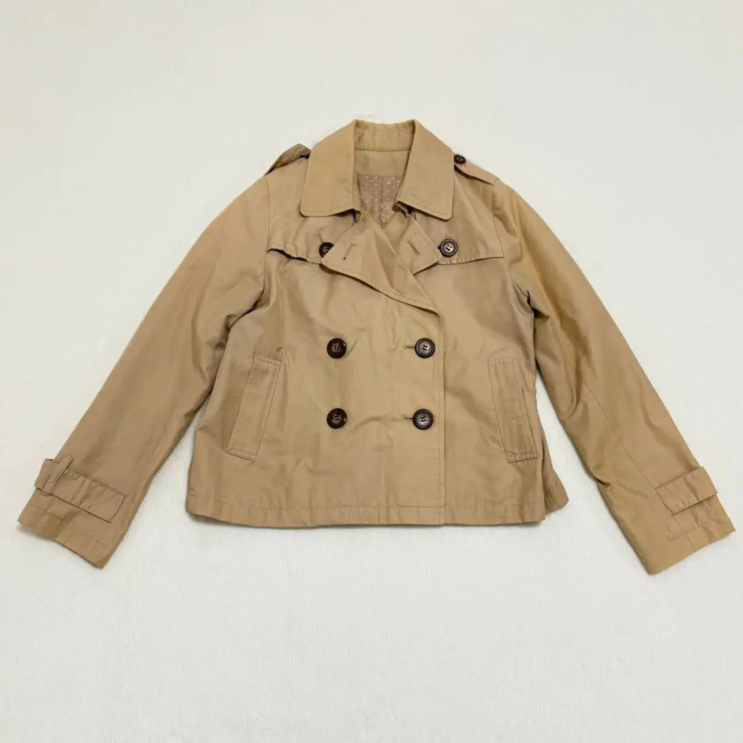 [Majestic Legon] Trench coat, short length, beige, commuting [M]